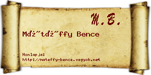 Mátéffy Bence névjegykártya